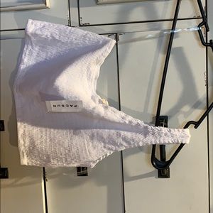 One shoulder smock crop top